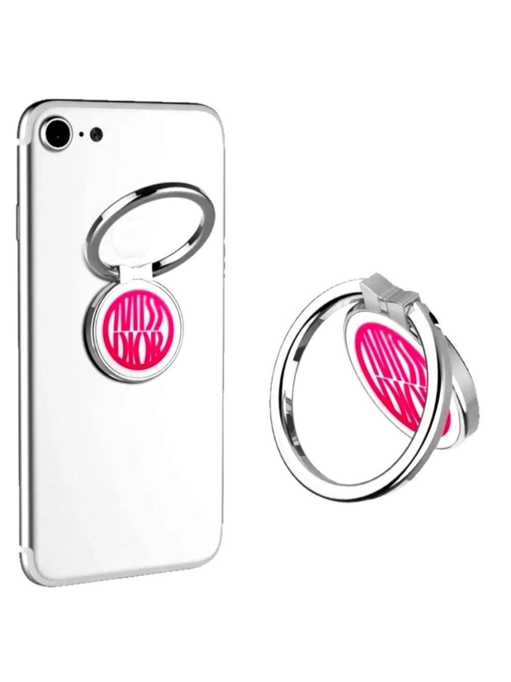 Dior Miss Dior Phone Finger Ring Holder Stand Grip Silver Pink Limited New